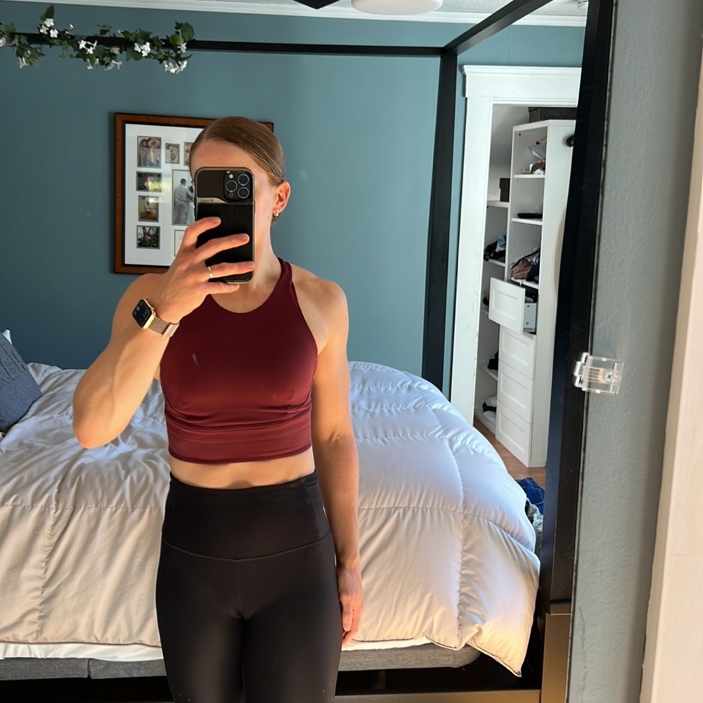 Lululemon Burgundy Wunder Train Longline Bra